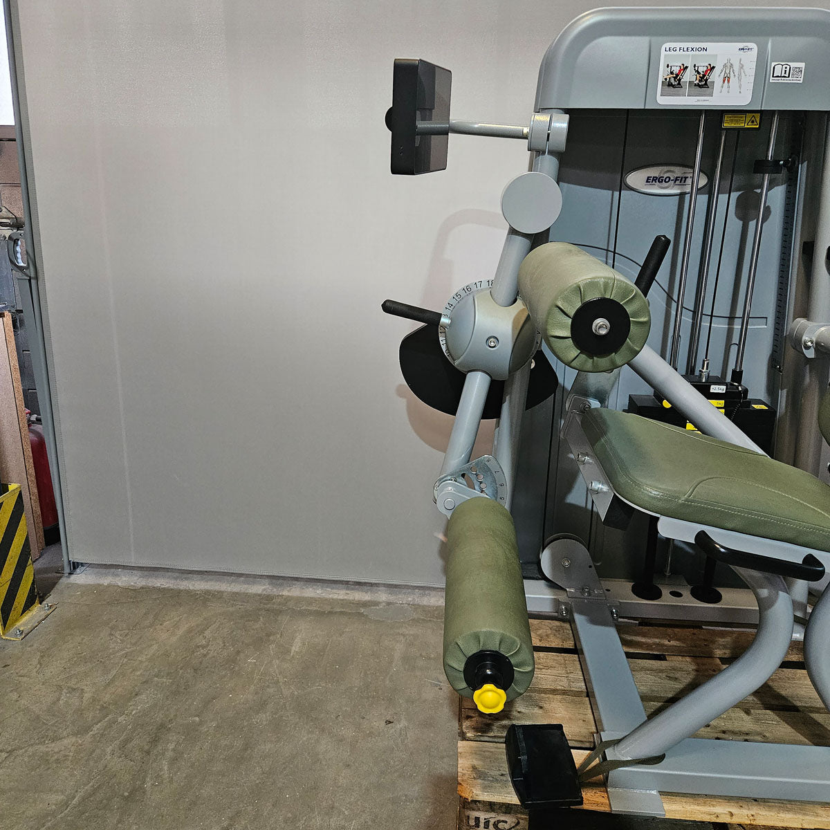Ergo-Fit Leg Flexion 4100 S Med with display, seated leg curl with medical approval, MPG, built in 2020, frame silver, used - refurbished condition