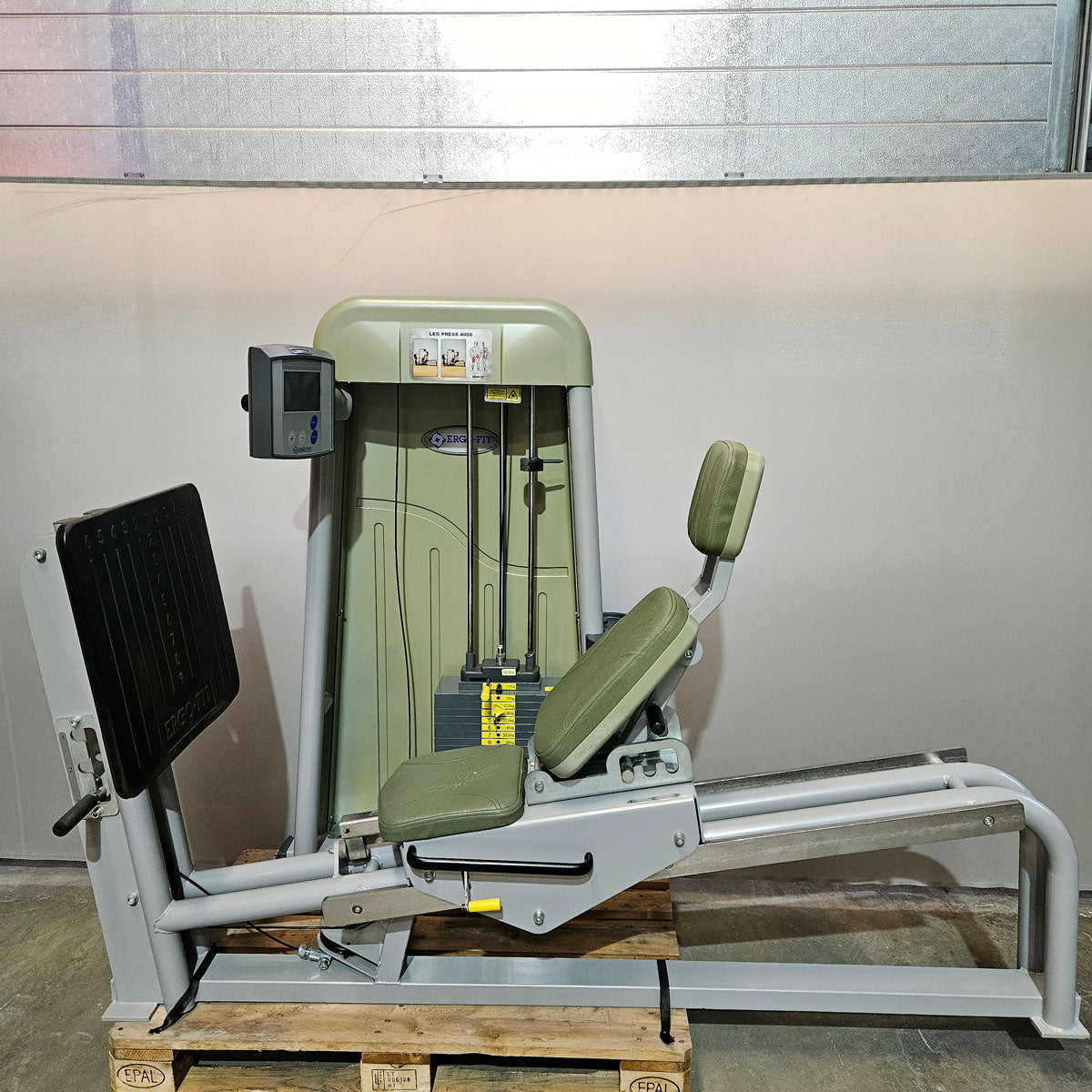 Ergo-Fit functional leg press, adjustable, 172.5 kg weight block, 4000 S MED series, MPG, rehab, frame color silver, used - refurbished condition