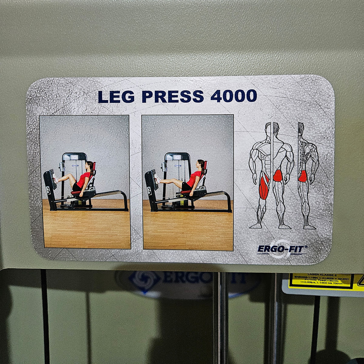 Ergo-Fit functional leg press, adjustable, 172.5 kg weight block, 4000 S MED series, MPG, rehab, frame color silver, used - refurbished condition