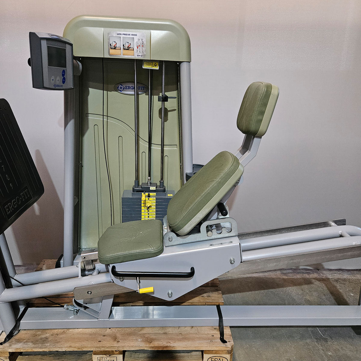 Ergo-Fit functional leg press, adjustable, 172.5 kg weight block, 4000 S MED series, MPG, rehab, frame color silver, used - refurbished condition