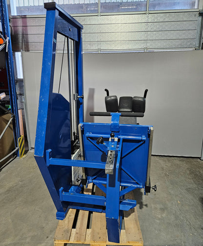 MKB Keller functional press, leg press adjustable sitting - lying, tilting gyroscope, 170kg weight block, color blue, used - tested condition with visual signs of wear
