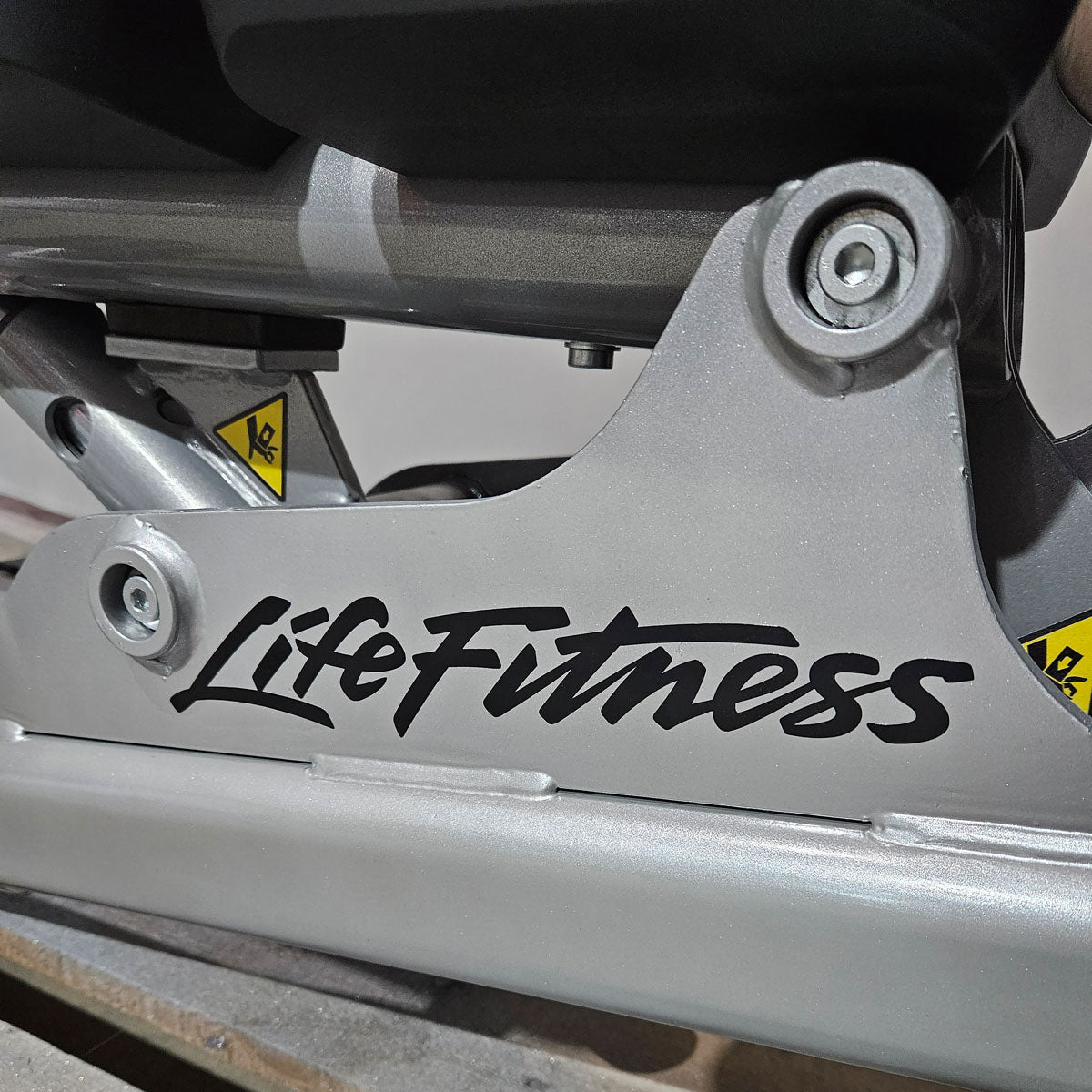 Life Fitness Multi-Adjustable Bench SMAB, Signature Series, frame color silver, upholstery color orange, used - refurbished condition