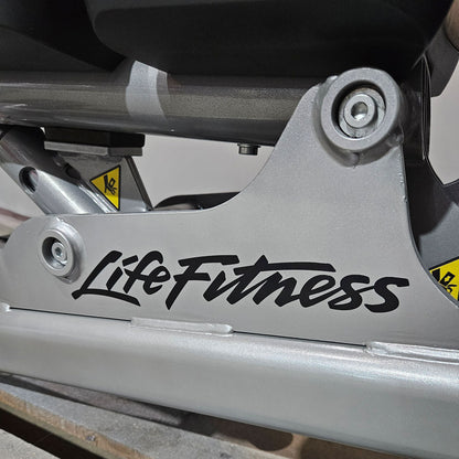 Life Fitness Multi-Adjustable Bench SMAB, Signature Series, frame color silver, upholstery color orange, used - refurbished condition