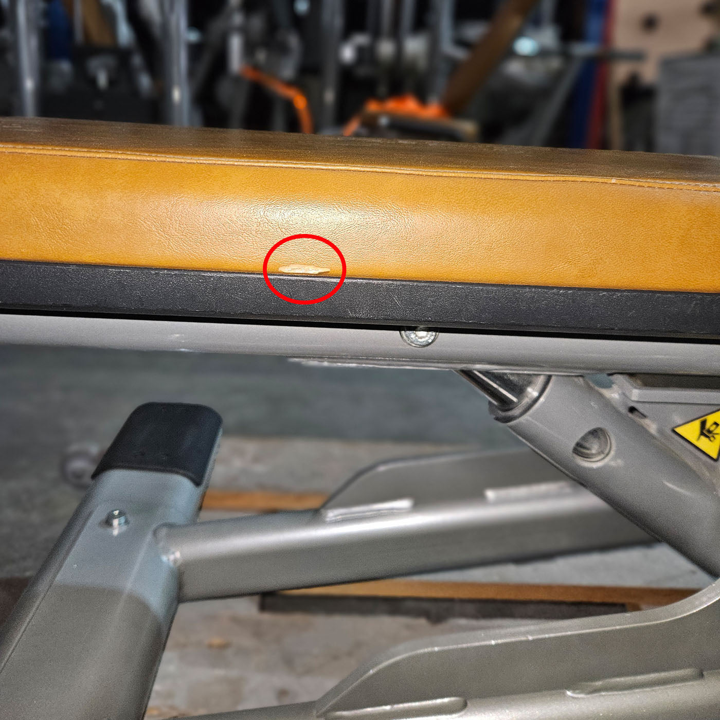Life Fitness Multi-Adjustable Bench SMAB, Signature Series, frame color silver, upholstery color orange, used - refurbished condition