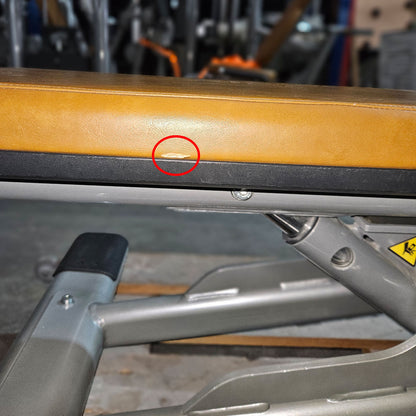 Life Fitness Multi-Adjustable Bench SMAB, Signature Series, frame color silver, upholstery color orange, used - refurbished condition