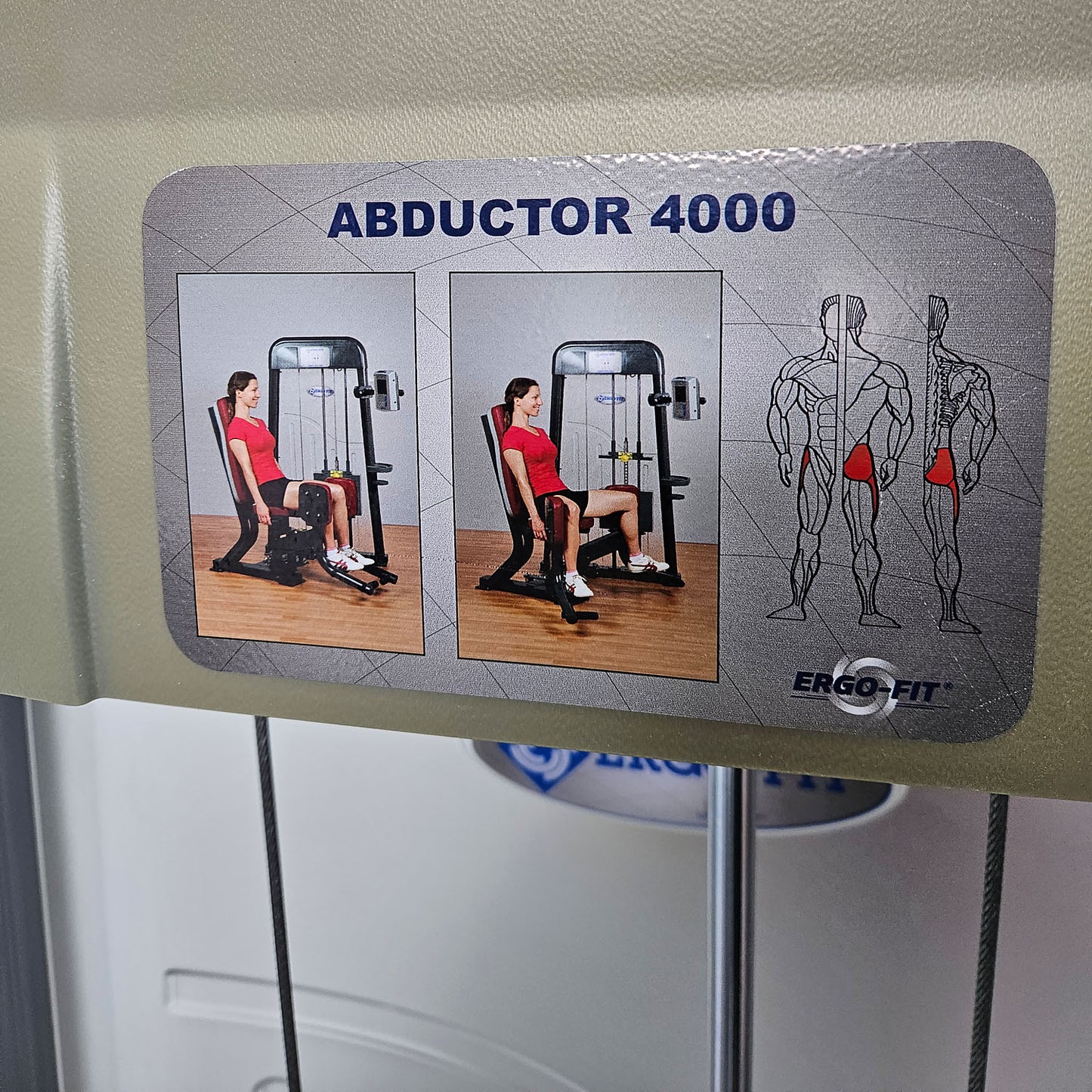 Ergo-Fit Abductor Machine, Hip Abduction Abductor, 4000 Series, Frame Color Silver, Upholstery Black, Used - Refurbished Condition