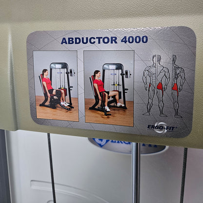 Ergo-Fit Abductor Machine, Hip Abduction Abductor, 4000 Series, Frame Color Silver, Upholstery Black, Used - Refurbished Condition