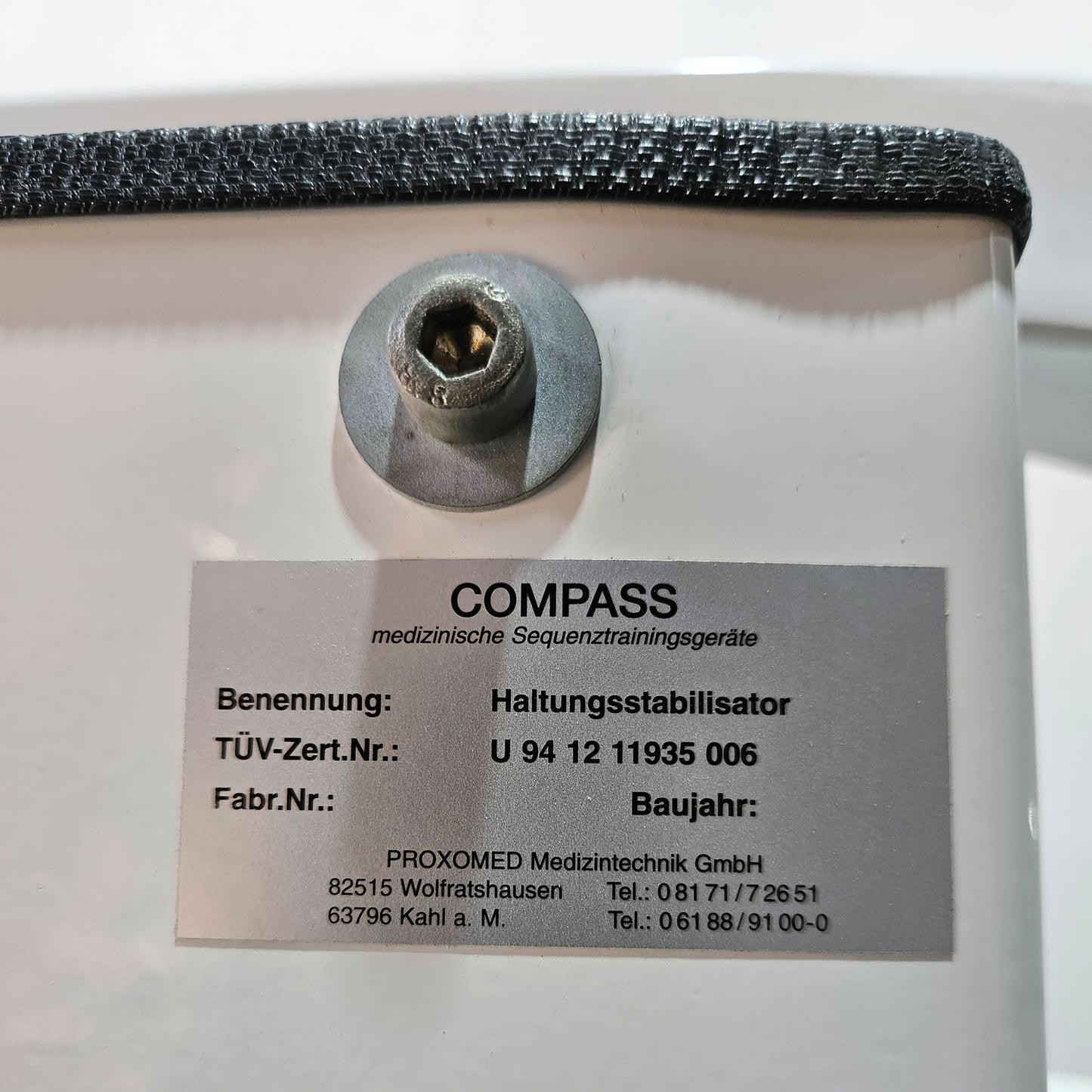 Proxomed Compass Butterfly Revers, Haltungsstabilisator, Farbe Weiß, gebraucht - geprüfter Zustand mit Gebrauchsspuren