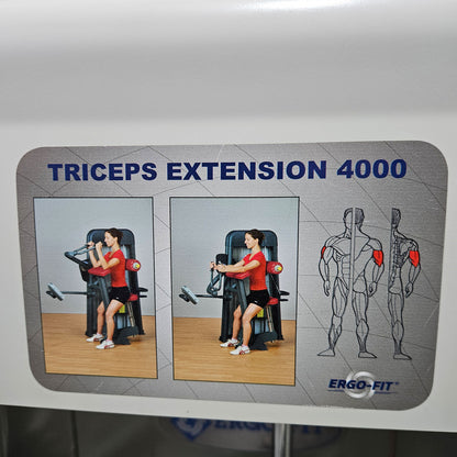 Ergo-Fit horizontal triceps machine, triceps extension, arm extension, 4000 series, frame color white, used - refurbished condition