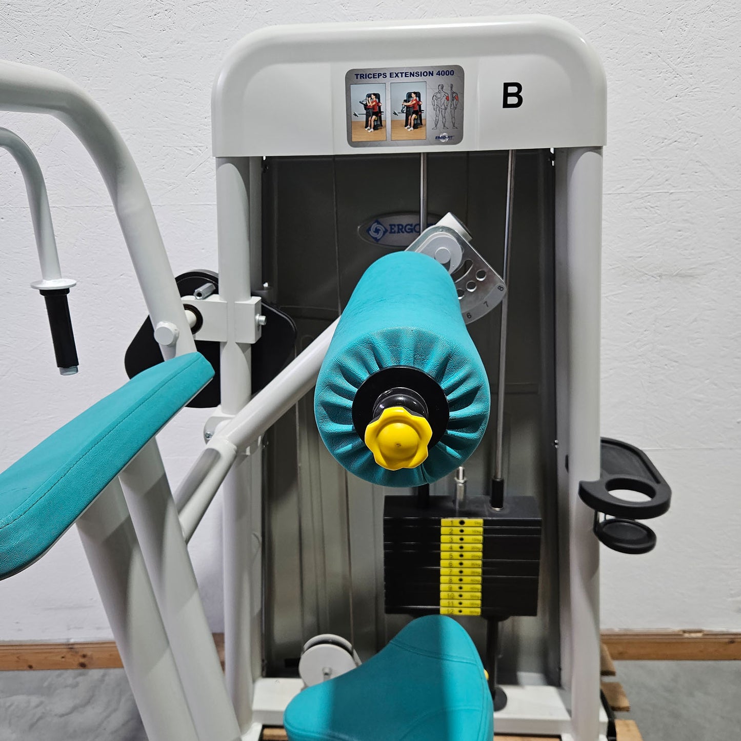 Ergo-Fit horizontal triceps machine, triceps extension, arm extension, 4000 series, frame color white, used - refurbished condition