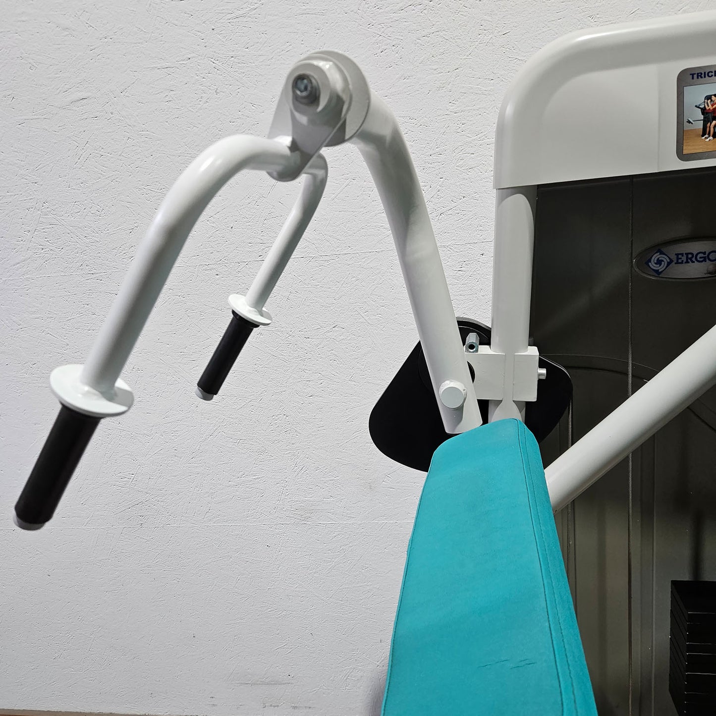 Ergo-Fit horizontal triceps machine, triceps extension, arm extension, 4000 series, frame color white, used - refurbished condition