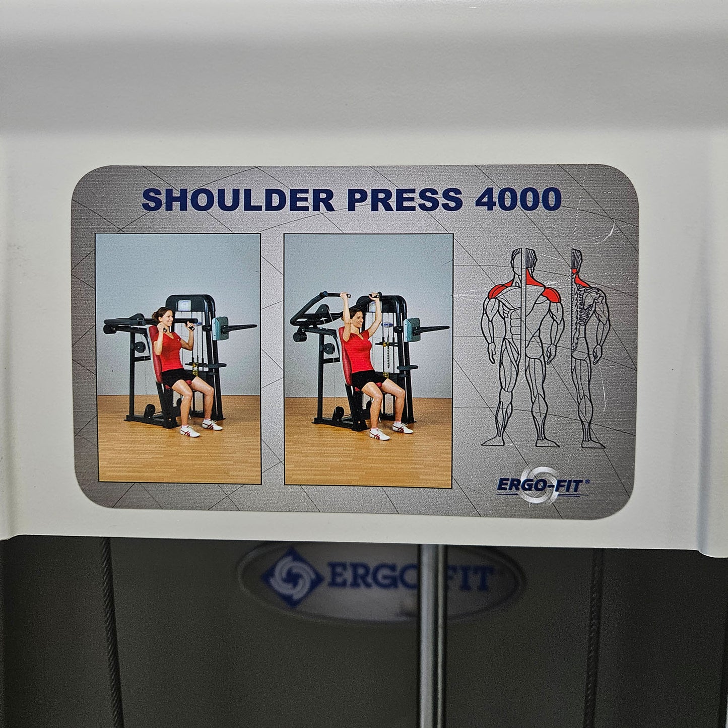 Ergo-Fit shoulder press, overhead press, 4000 series, frame color white, used - refurbished condition