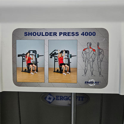 Ergo-Fit shoulder press, overhead press, 4000 series, frame color white, used - refurbished condition