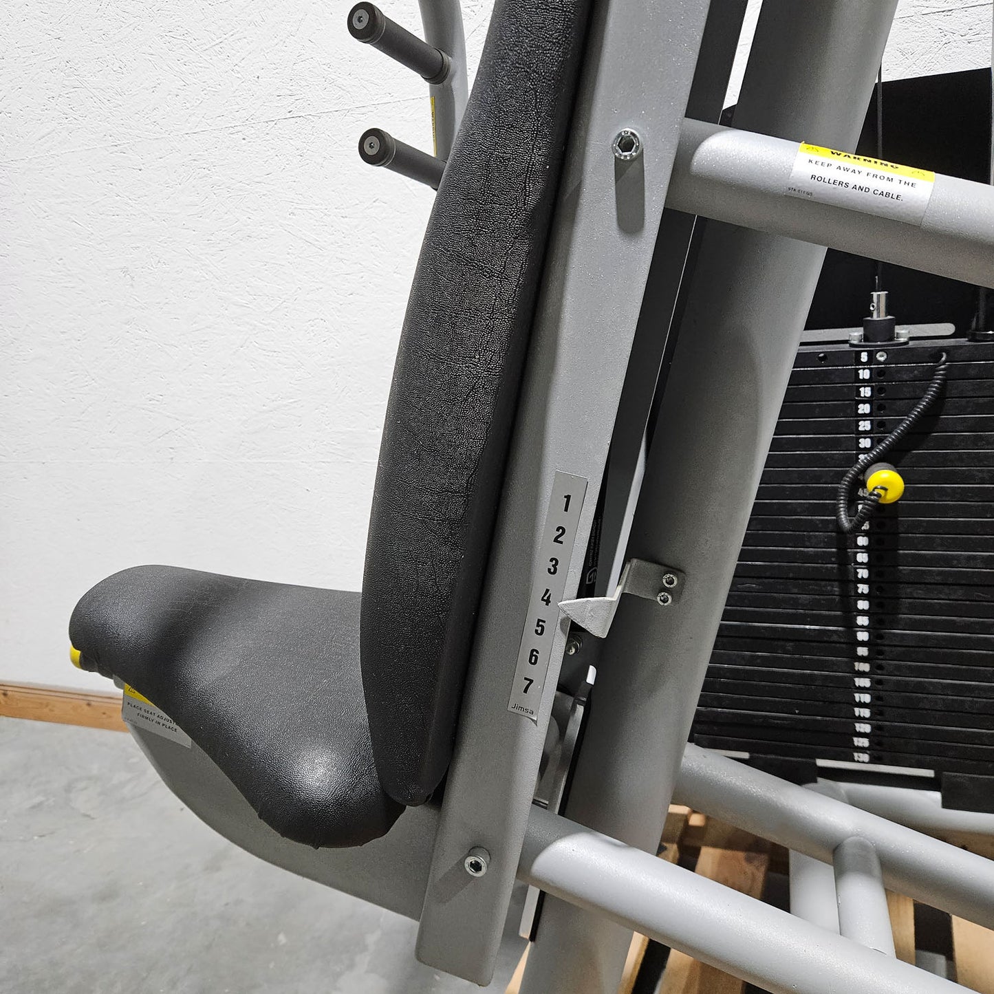 Jimsa bench press machine, chest press, Coolline, frame color silver, used - overhauled condition