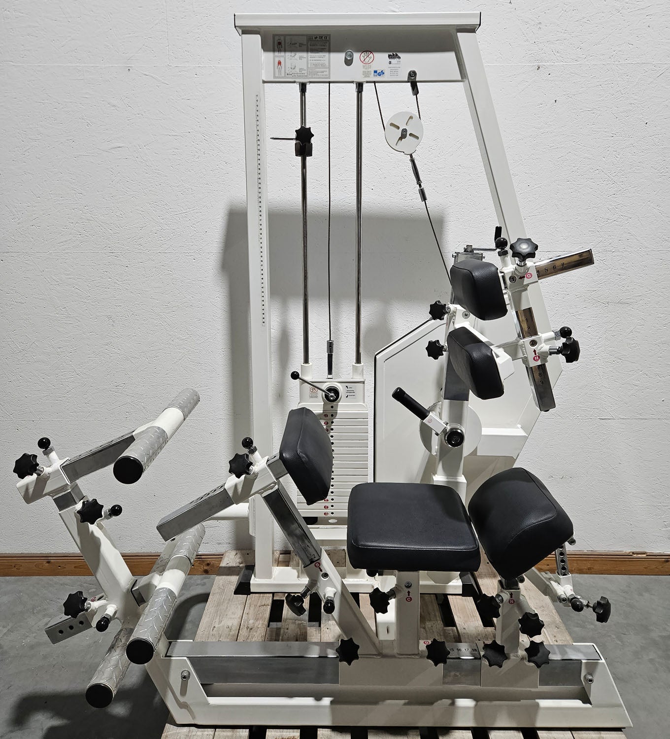 MKB Keller R14 extension trainer, large back extensor, highly adjustable, lower back machine, hyperextension, color white, used - refurbished condition