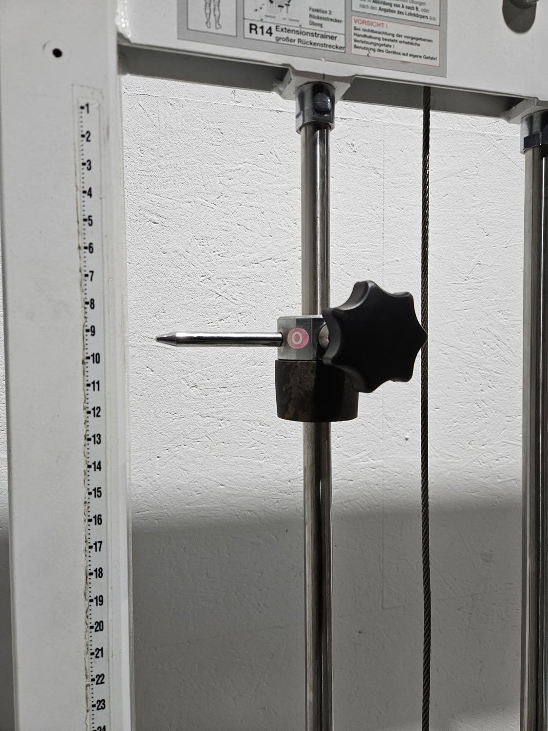 MKB Keller R14 extension trainer, large back extensor, highly adjustable, lower back machine, hyperextension, color white, used - refurbished condition