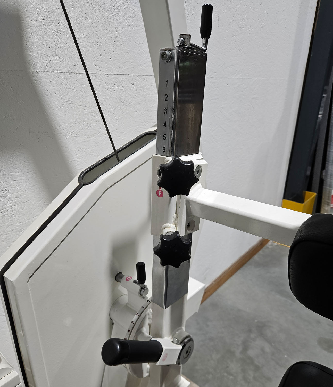 MKB Keller R14 extension trainer, large back extensor, highly adjustable, lower back machine, hyperextension, color white, used - refurbished condition