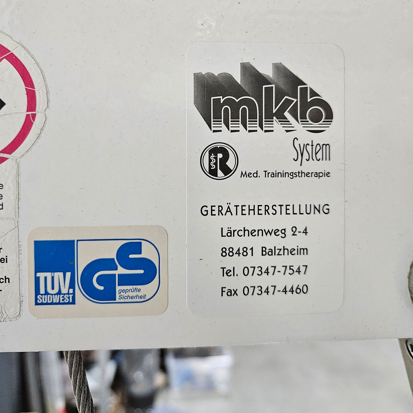 MKB Keller R14 extension trainer, large back extensor, highly adjustable, lower back machine, hyperextension, color white, used - refurbished condition