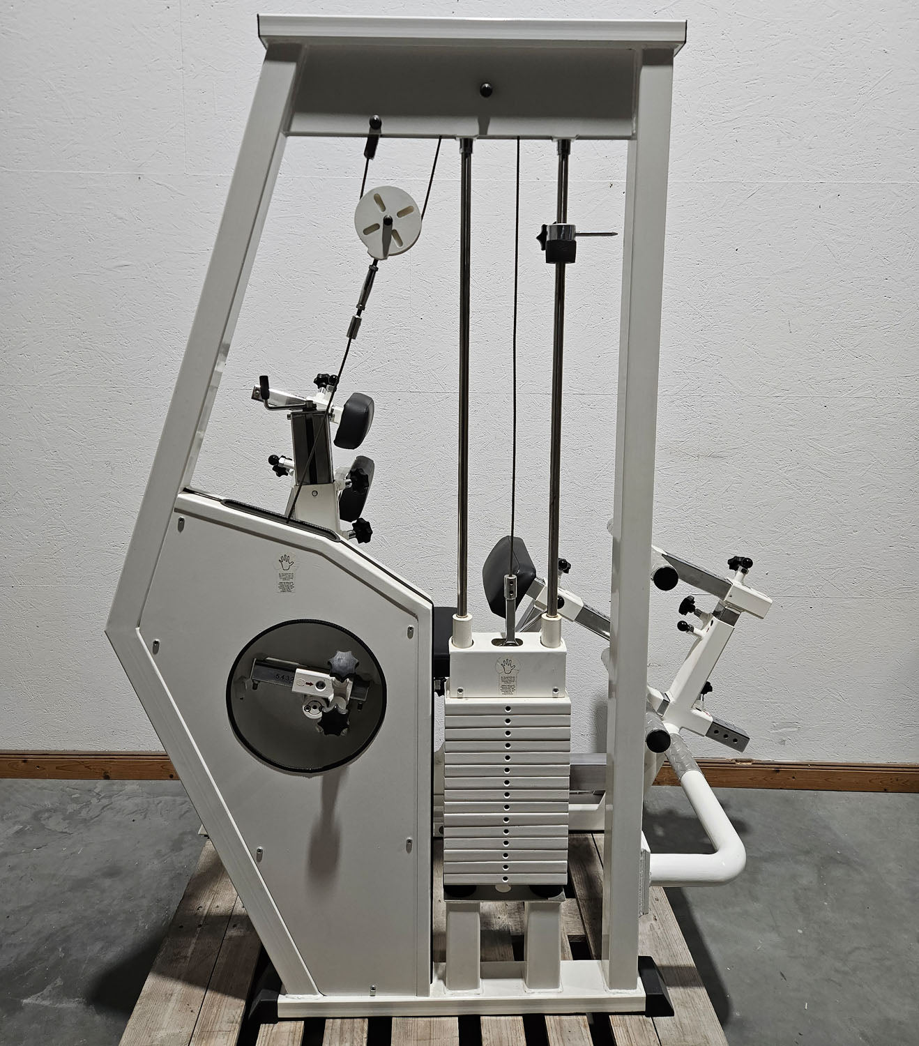 MKB Keller R14 extension trainer, large back extensor, highly adjustable, lower back machine, hyperextension, color white, used - refurbished condition