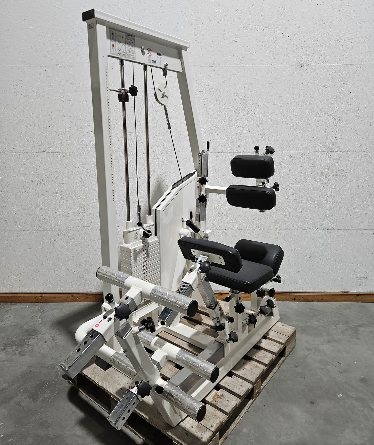 MKB Keller R14 extension trainer, large back extensor, highly adjustable, lower back machine, hyperextension, color white, used - refurbished condition