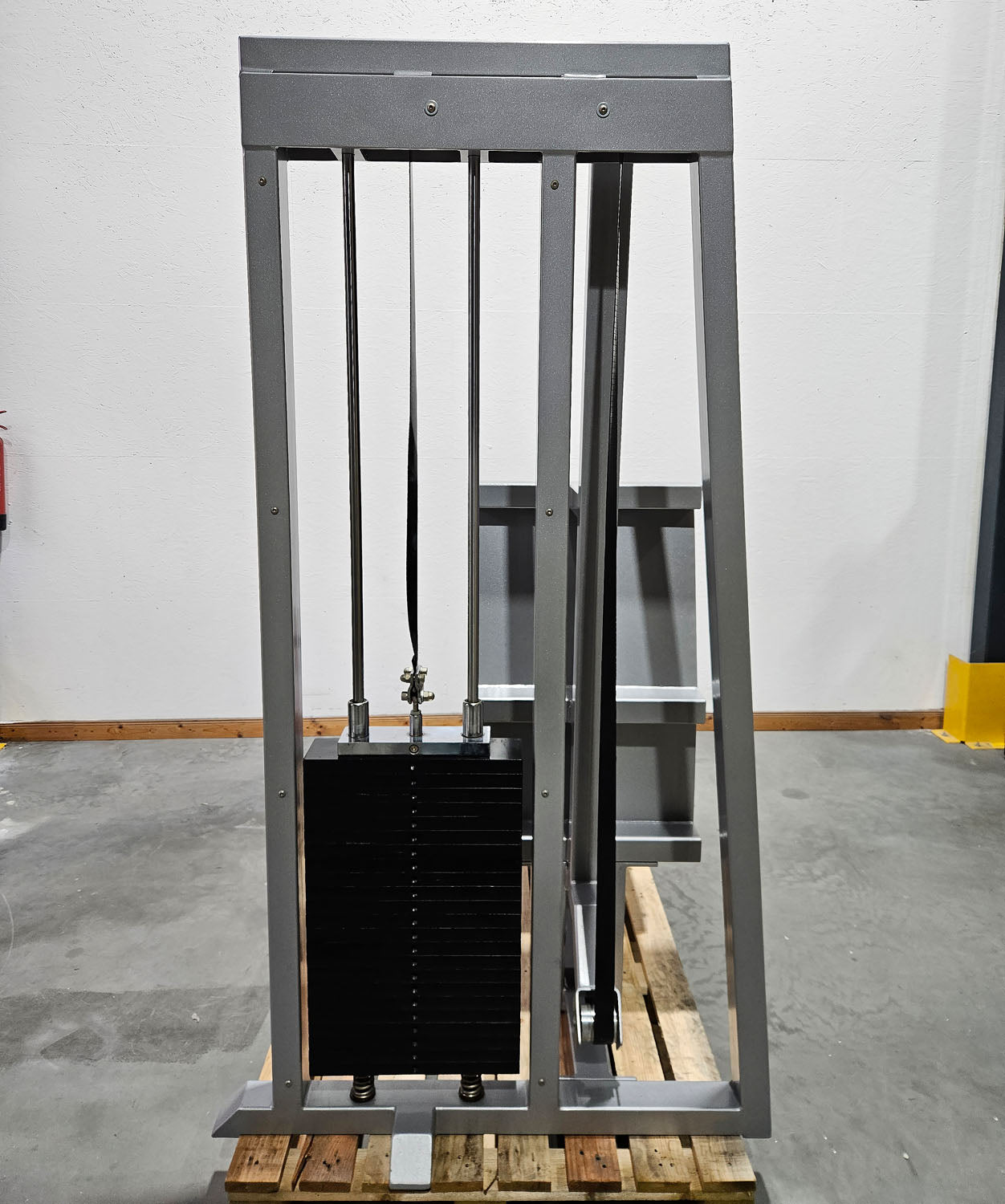 HBP horizontal leg press, large 240kg weight block, bodybuilding strength equipment - frame color silver, used - tested condition