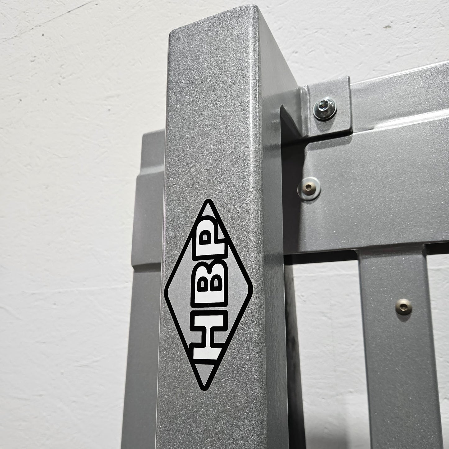HBP horizontal leg press, large 240kg weight block, bodybuilding strength equipment - frame color silver, used - tested condition