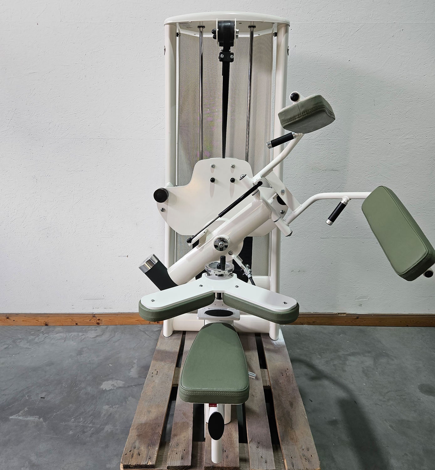 Gym80 Med80 3243 Lateralmaschine mit Trainingsarm, Lateralflexion, Latflex,  Seitneige-Maschine, Farbe Weiß, gebraucht - überholter Zustand