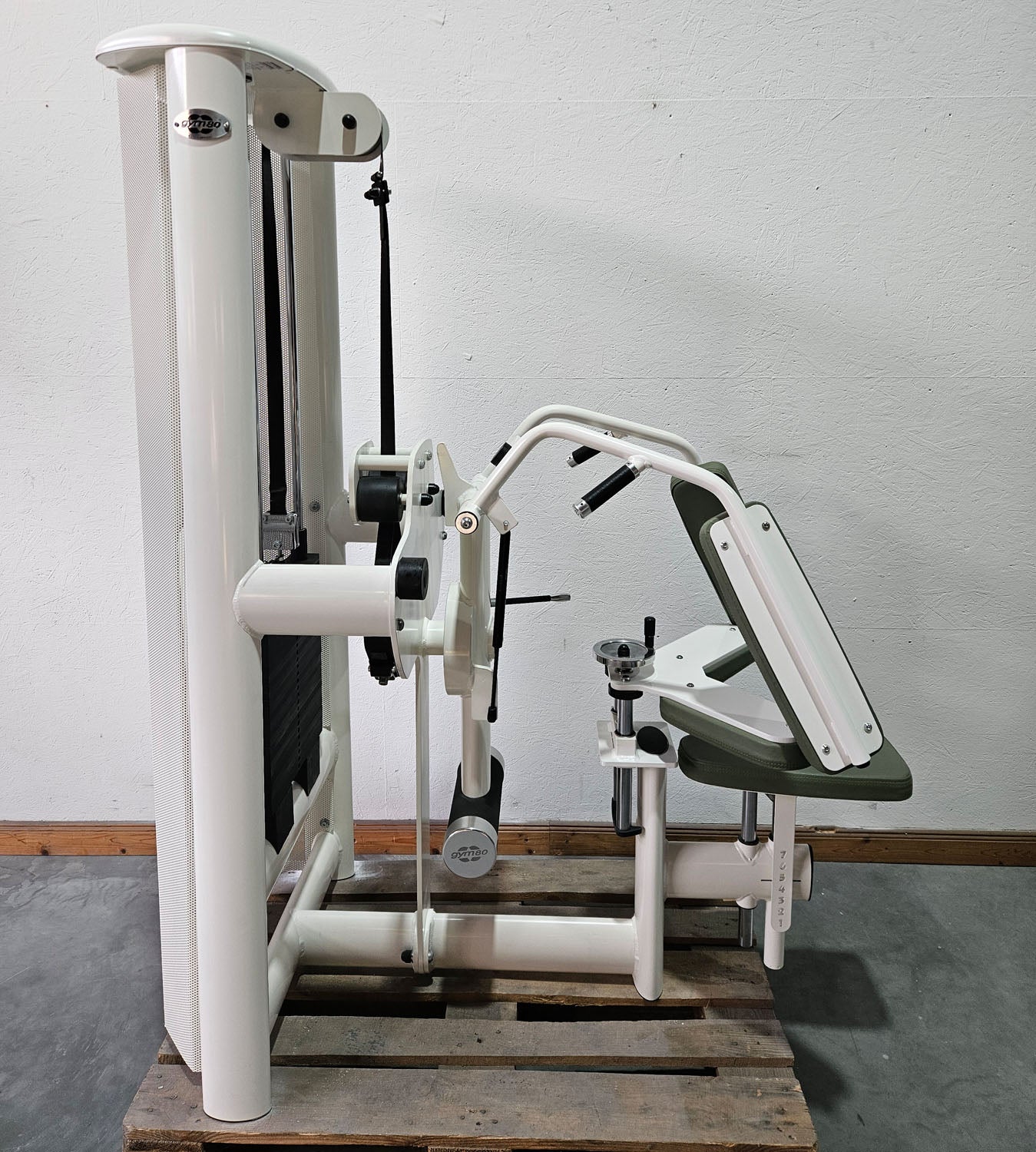 Gym80 Med80 3243 Lateralmaschine mit Trainingsarm, Lateralflexion, Latflex,  Seitneige-Maschine, Farbe Weiß, gebraucht - überholter Zustand