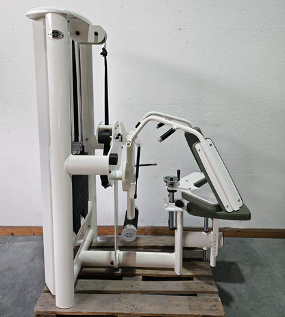 Gym80 Med80 3243 Lateralmaschine mit Trainingsarm, Lateralflexion, Latflex,  Seitneige-Maschine, Farbe Weiß, gebraucht - überholter Zustand