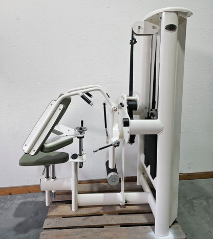 Gym80 Med80 3243 Lateralmaschine mit Trainingsarm, Lateralflexion, Latflex,  Seitneige-Maschine, Farbe Weiß, gebraucht - überholter Zustand