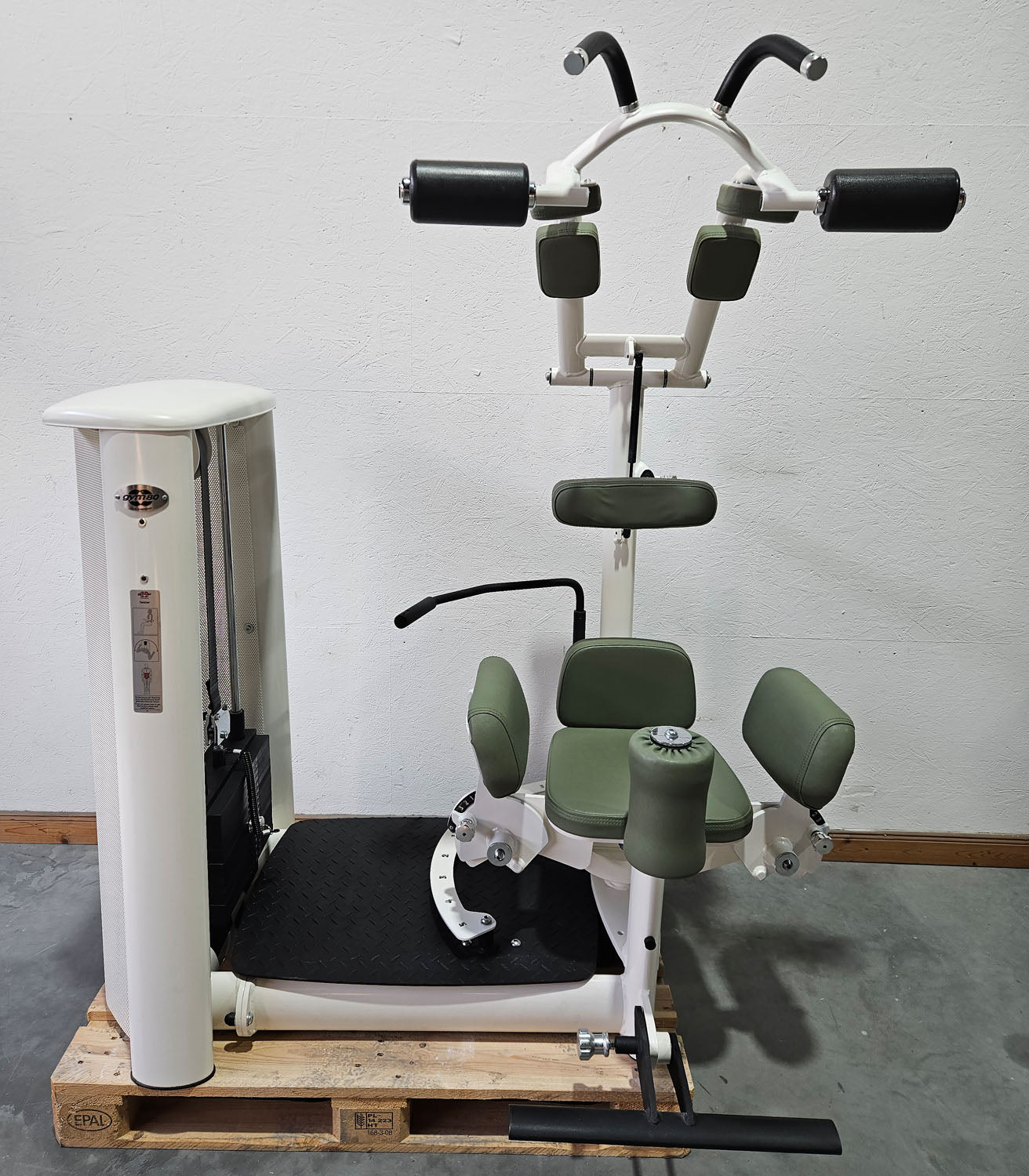 Gym80 Med80 3225 Rotationsmaschine, Rumpfrotator, Twister, seitliche Bauchmuskeln, Farbe Weiß, gebraucht - überholter Zustand