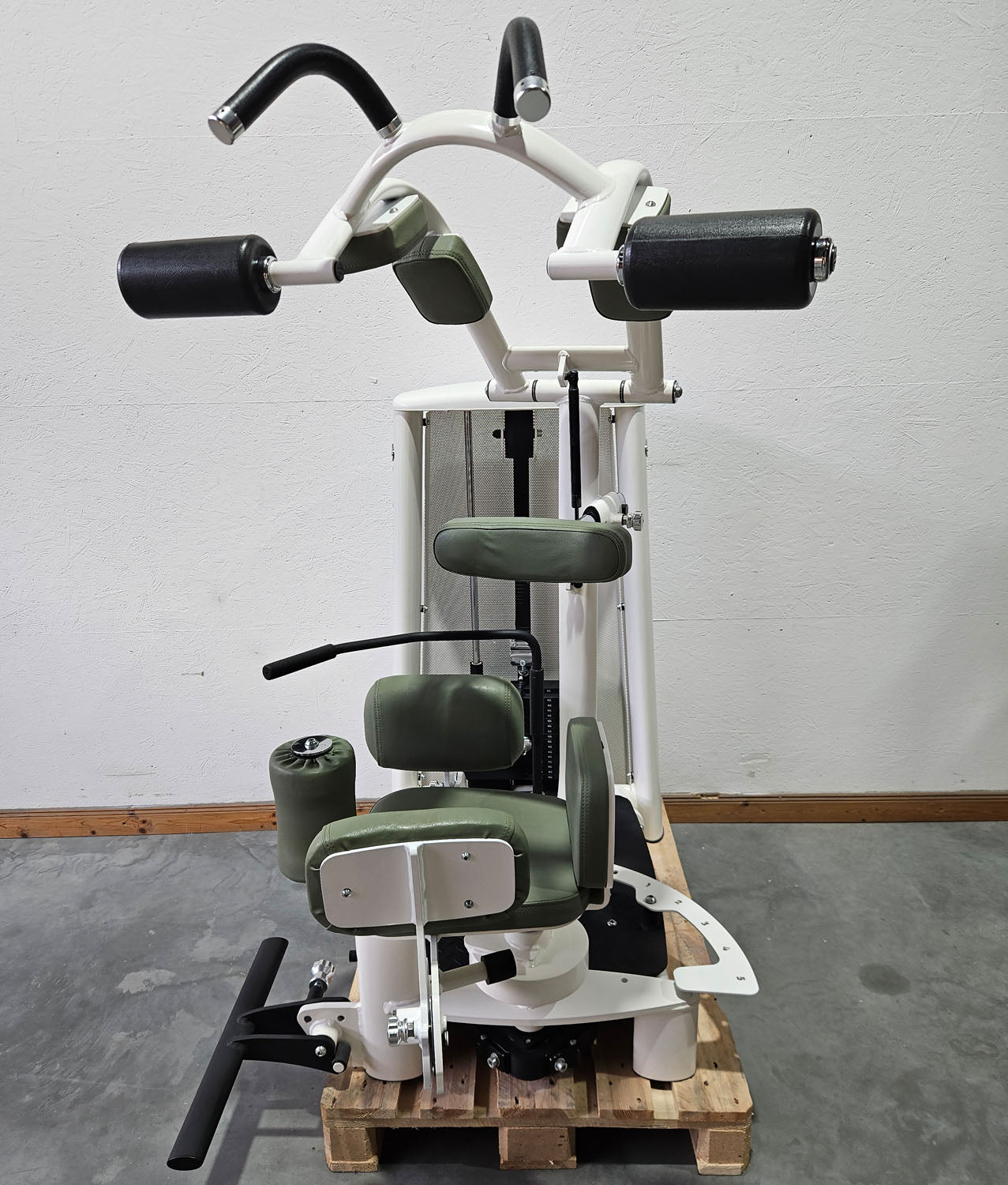 Gym80 Med80 3225 Rotationsmaschine, Rumpfrotator, Twister, seitliche Bauchmuskeln, Farbe Weiß, gebraucht - überholter Zustand