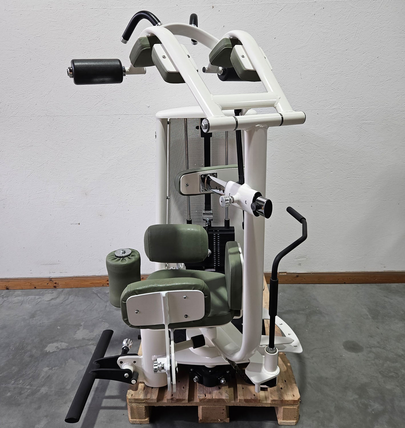 Gym80 Med80 3225 Rotationsmaschine, Rumpfrotator, Twister, seitliche Bauchmuskeln, Farbe Weiß, gebraucht - überholter Zustand