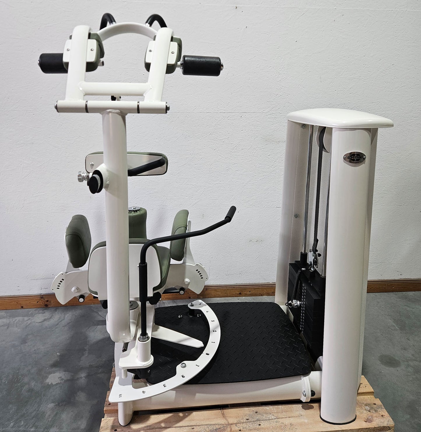 Gym80 Med80 3225 Rotationsmaschine, Rumpfrotator, Twister, seitliche Bauchmuskeln, Farbe Weiß, gebraucht - überholter Zustand