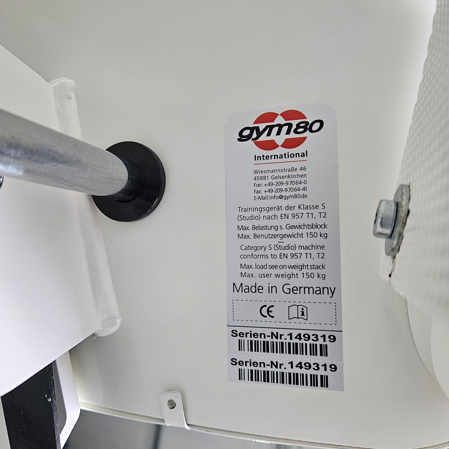 Gym80 3022 Butterfly, Sygnum, chest stabilizer, color white, used - refurbished condition