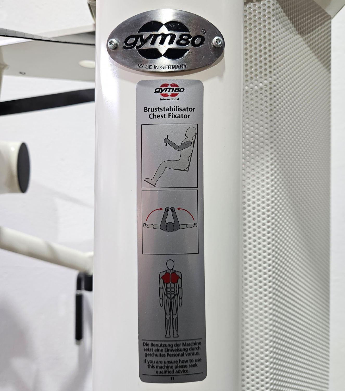 Gym80 3022 Butterfly, Sygnum, chest stabilizer, color white, used - refurbished condition