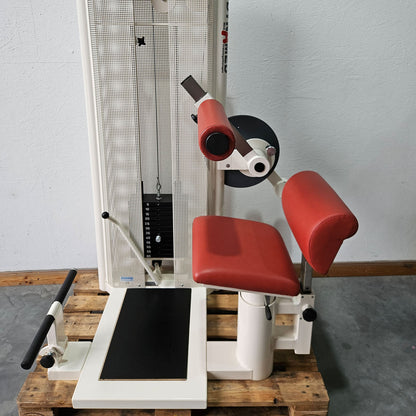 Dynamed Bauchmaschine und Rückenstrecker 2 in 1 Kombimaschine - Bauchmuskeltraining und Hyperextension, Abs and Lower Back, Stolzenberg, Rahmen Weiß, gebraucht - überholter Zustand