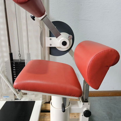 Dynamed Bauchmaschine und Rückenstrecker 2 in 1 Kombimaschine - Bauchmuskeltraining und Hyperextension, Abs and Lower Back, Stolzenberg, Rahmen Weiß, gebraucht - überholter Zustand