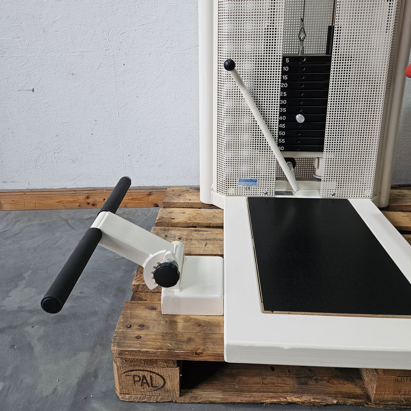 Dynamed Bauchmaschine und Rückenstrecker 2 in 1 Kombimaschine - Bauchmuskeltraining und Hyperextension, Abs and Lower Back, Stolzenberg, Rahmen Weiß, gebraucht - überholter Zustand
