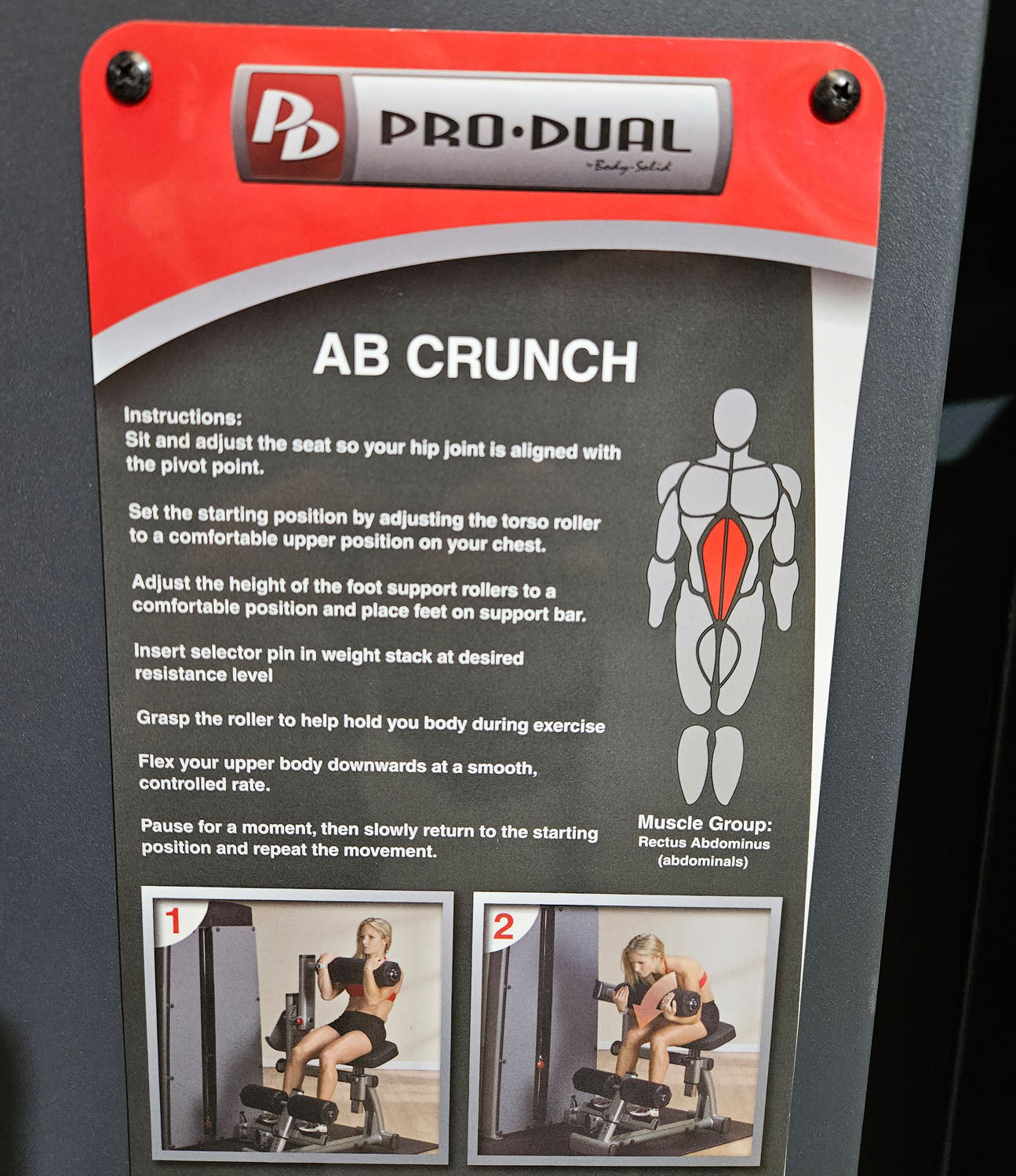 Body Solid Pro Dual Bauch- und Rückenmaschine DABB-SF, 2 in 1 Kombimaschine.  Bauchmuskeltraining und Hyperextension, Abs and Lower Back, gebraucht - geprüfter Zustand