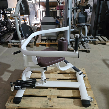 Gym80 Hydraulischer-Zirkel, Circular Serie, 7 Kraftgeräte, MPG, Farbe Weiß, Polster Braun, gebraucht - überholter Zustand