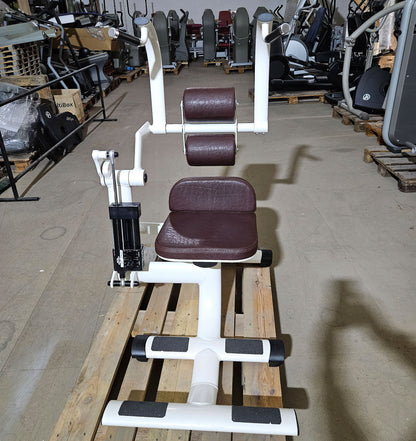 Gym80 Hydraulischer-Zirkel, Circular Serie, 7 Kraftgeräte, MPG, Farbe Weiß, Polster Braun, gebraucht - überholter Zustand