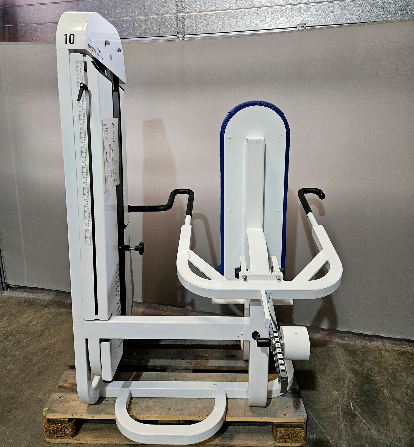 Proxomed, Stützstemme, Dips, Trizepsmaschine, Armstrecker, Compass Serie, Farbe Weiß, gebraucht - geprüfter Zustand mit Gebrauchsspuren