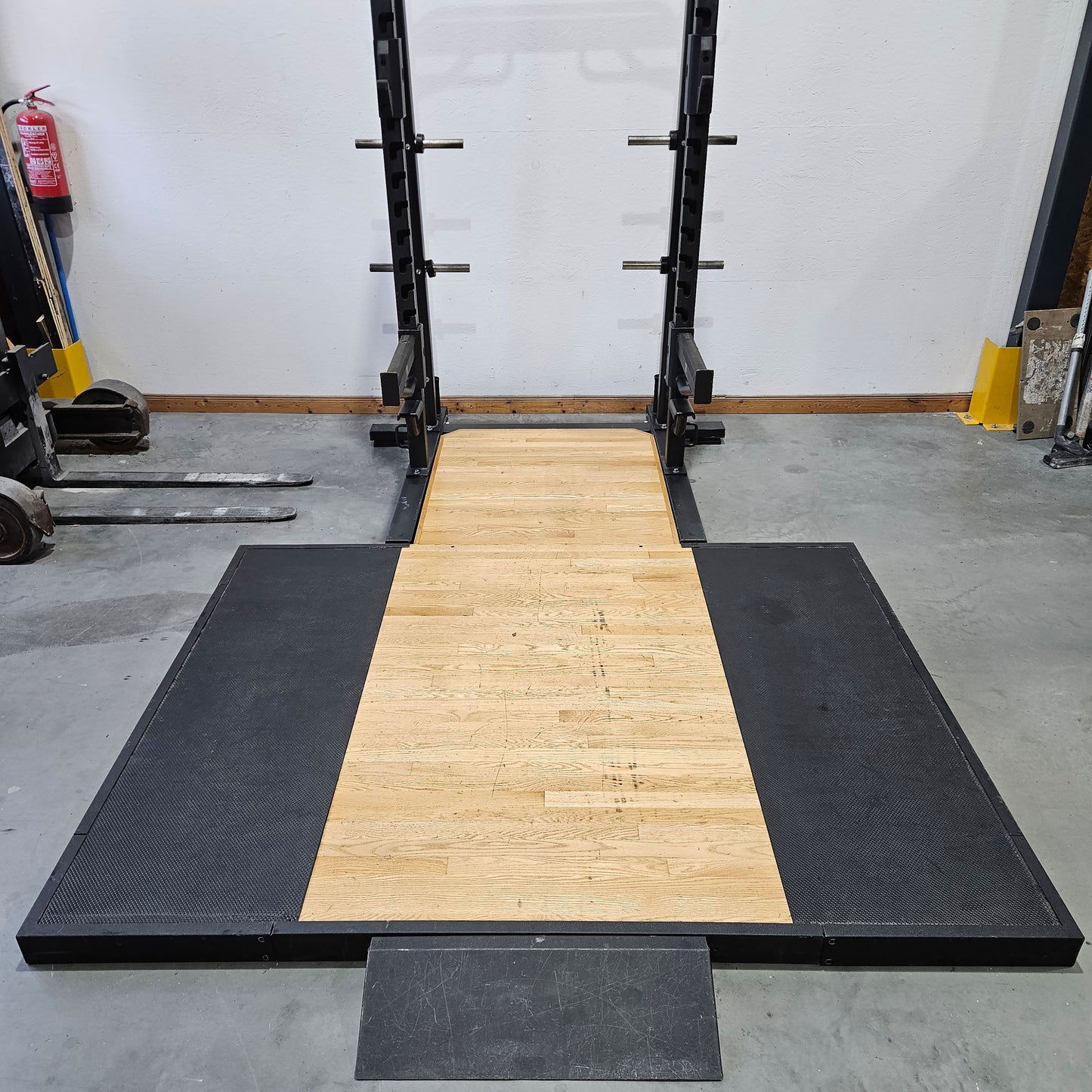 Precor Half Rack inkl. Bodenplattform, Abwurfplattform aus Gummi und Holz, Discovery Series, Ähnlich Full Power Rack, gebraucht - geprüfter Zustand mit optischen Gebrauchsspuren