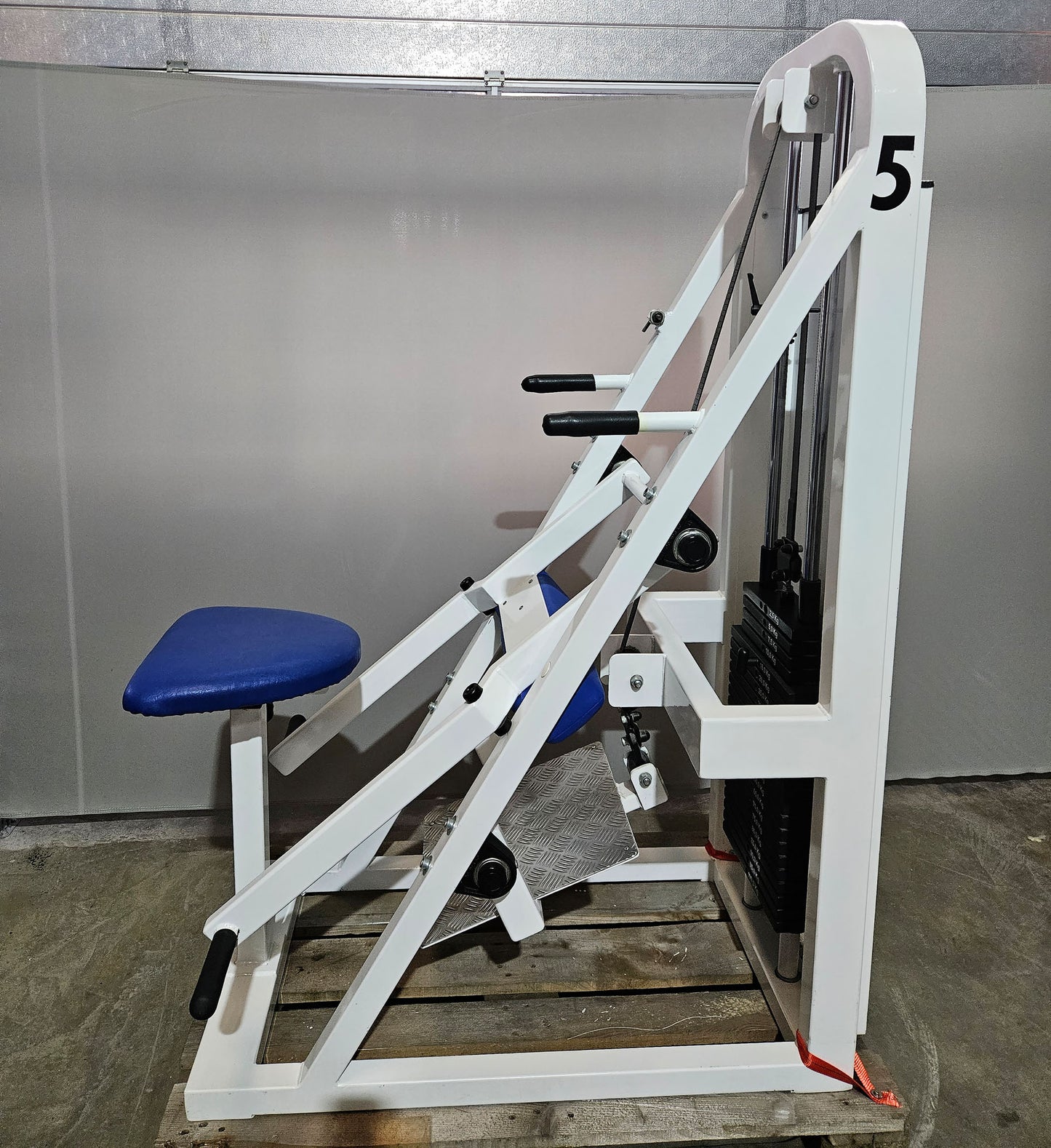 Proxomed Wadenmaschine sitzend durch Plantarflexion bzw Fuß Streckung, Farbe Weiß, gebraucht - geprüfter Zustand mit Gebrauchsspuren