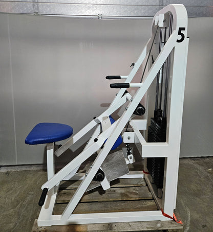 Proxomed Wadenmaschine sitzend durch Plantarflexion bzw Fuß Streckung, Farbe Weiß, gebraucht - geprüfter Zustand mit Gebrauchsspuren