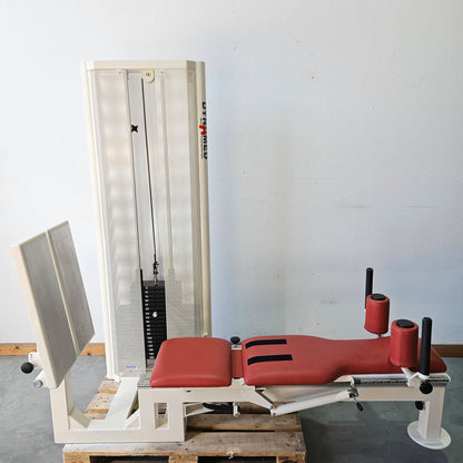 Dynamed Funktionsstemme Kombi Sitzend-Liegend, 150kg Gewichtsblock, mit Kippkreisel, Beinpresse verstellbar, Stolzenberg, Rahmen Weiß, gebraucht - überholter Zustand