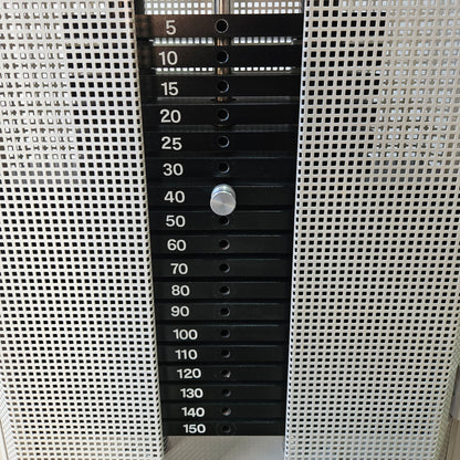 Dynamed Funktionsstemme Kombi Sitzend-Liegend, 150kg Gewichtsblock, mit Kippkreisel, Beinpresse verstellbar, Stolzenberg, Rahmen Weiß, gebraucht - überholter Zustand