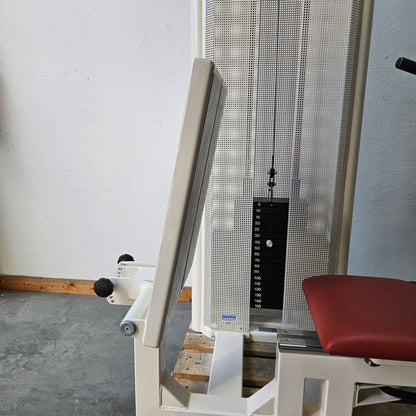 Dynamed Funktionsstemme Kombi Sitzend-Liegend, 150kg Gewichtsblock, mit Kippkreisel, Beinpresse verstellbar, Stolzenberg, Rahmen Weiß, gebraucht - überholter Zustand
