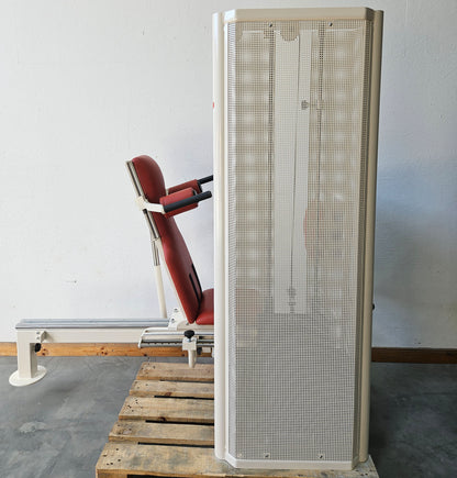 Dynamed Funktionsstemme Kombi Sitzend-Liegend, 150kg Gewichtsblock, mit Kippkreisel, Beinpresse verstellbar, Stolzenberg, Rahmen Weiß, gebraucht - überholter Zustand